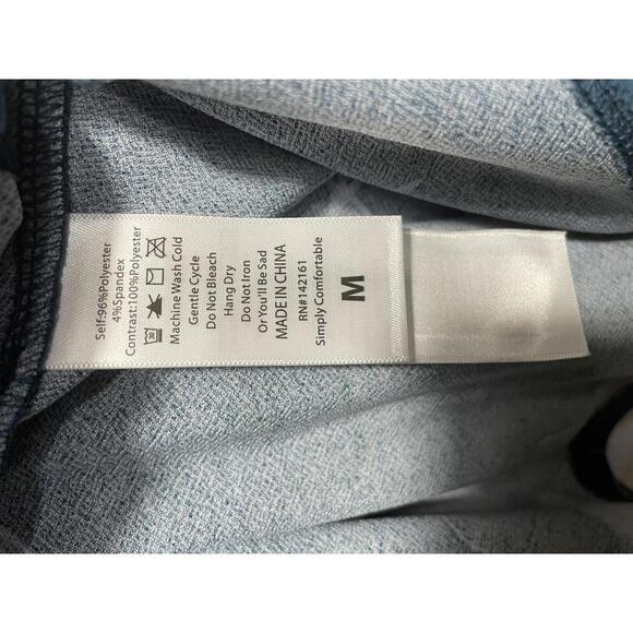 LuLaRoe Dress Women's Medium Blue Floral Long Puff Sleeve Winter Holiday New NWT - Picture 4 of 6